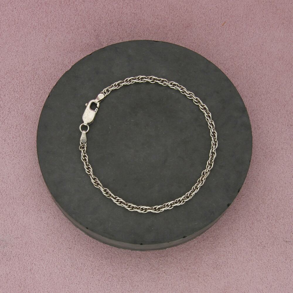 sterling silver 4mm prince of wales chain bracelet size 7.75in